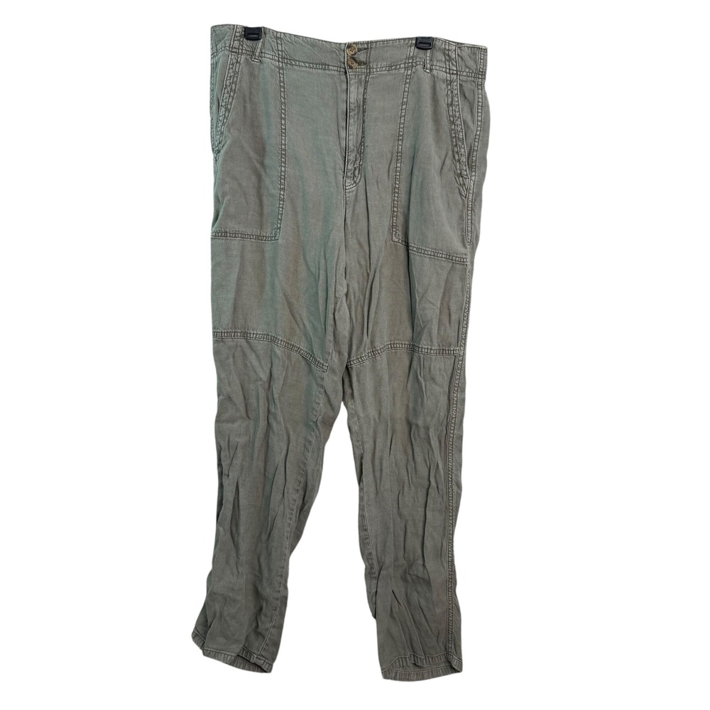 American Eagle Outfitters Linen Blend Utility Pants Green Size 14 Regular